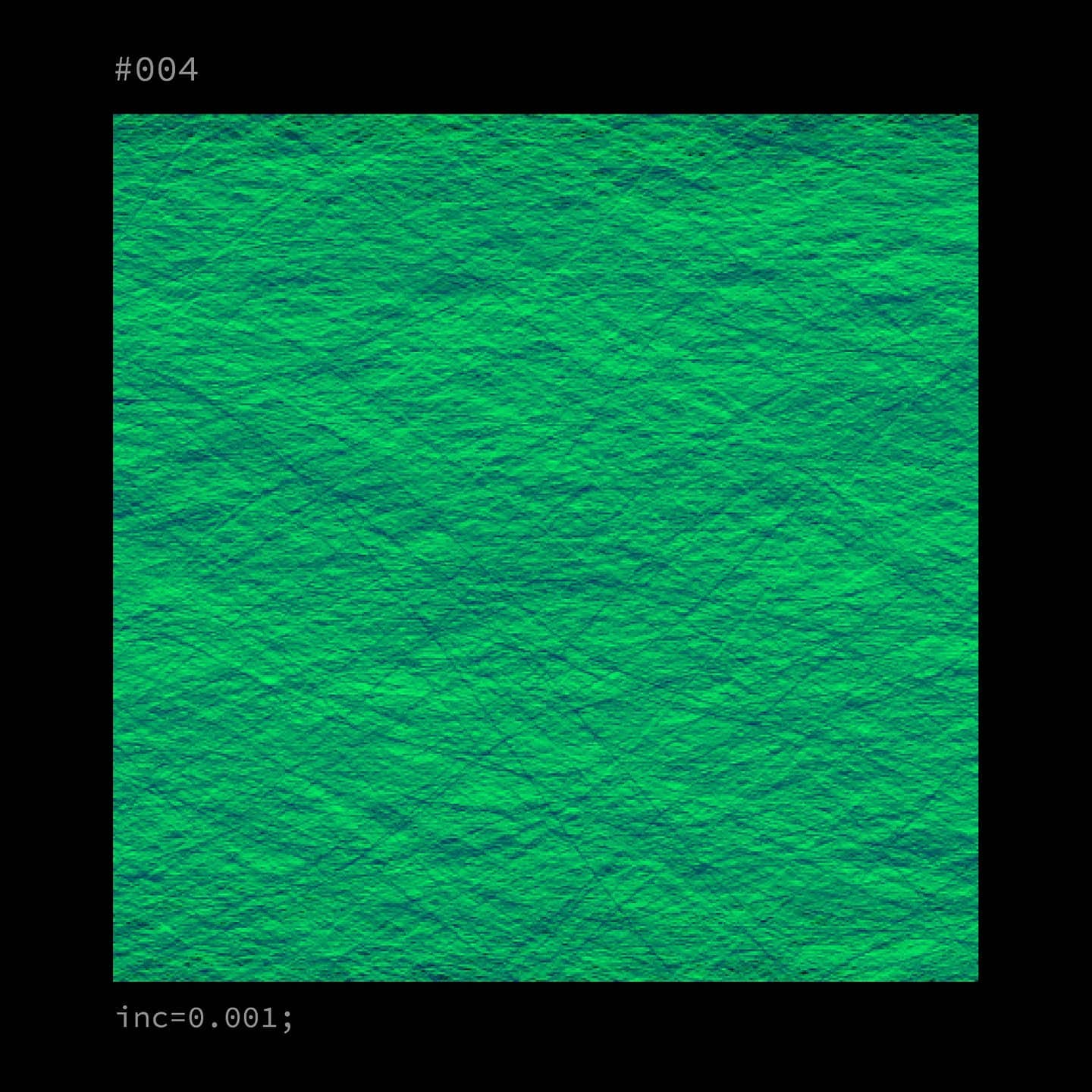 Generative composition #004: a fine-grained woven texture from Perlin noise, step size 0.001